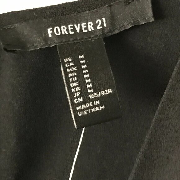 NWT - Forever 21 Sleeveless V-Neck Black Mini Dress - Picture 5 of 13